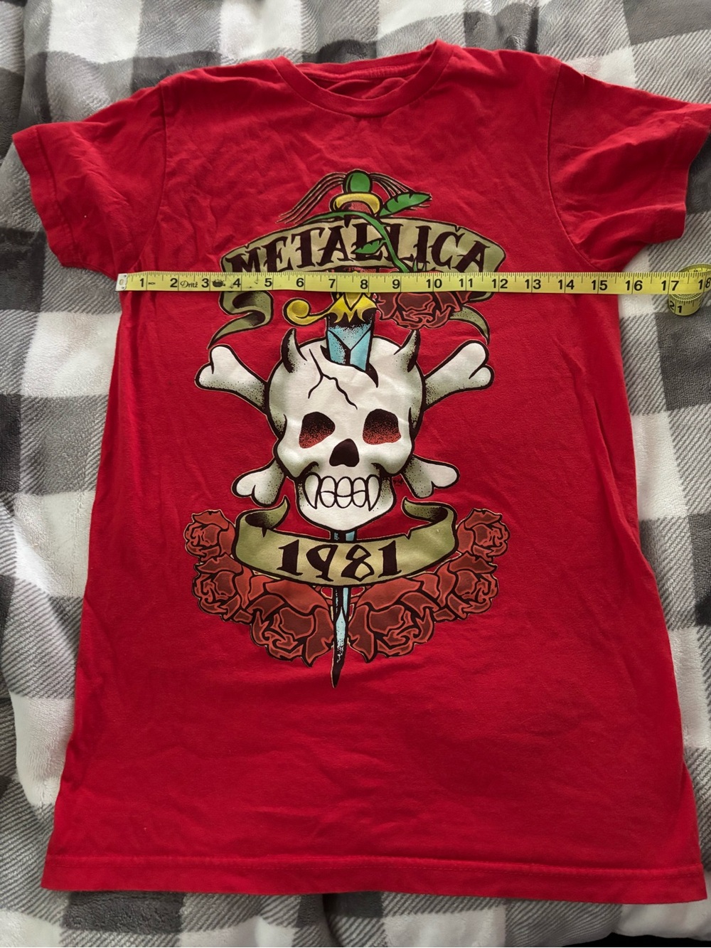 Kids' Red Graphic Skull Tee